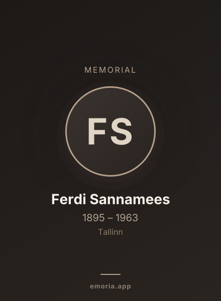Memorial portrait of Ferdi Sannamees