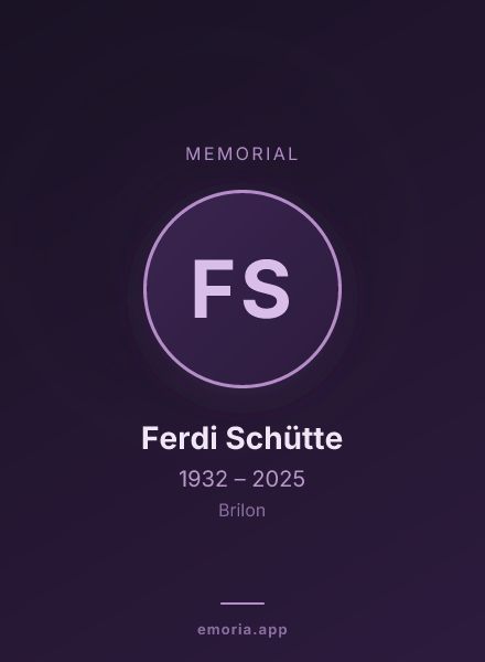 Memorial portrait of Ferdi Schütte