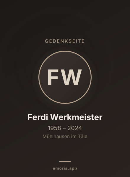 Gedenkportrait von Ferdi Werkmeister