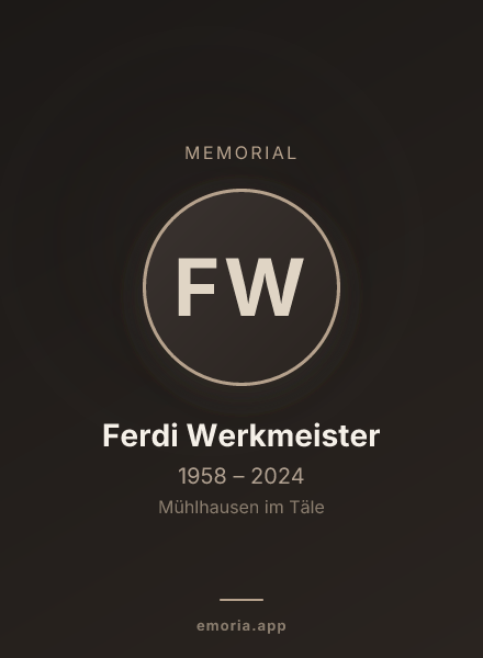 Memorial portrait of Ferdi Werkmeister