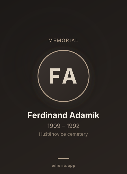 Memorial portrait of Ferdinand Adamík