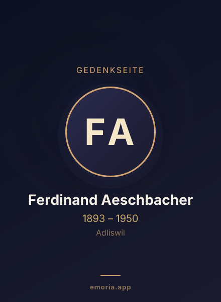 Gedenkportrait von Ferdinand Aeschbacher