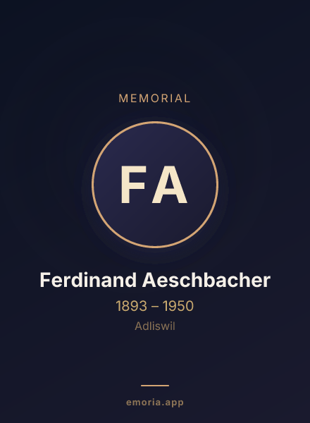 Memorial portrait of Ferdinand Aeschbacher