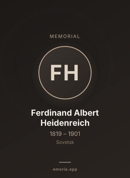 Memorial portrait of Ferdinand Albert Heidenreich