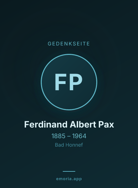Gedenkportrait von Ferdinand Albert Pax