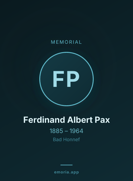 Memorial portrait of Ferdinand Albert Pax