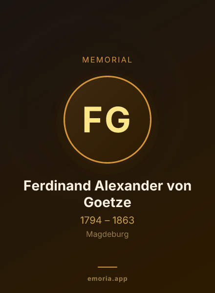 Memorial portrait of Ferdinand Alexander von Goetze