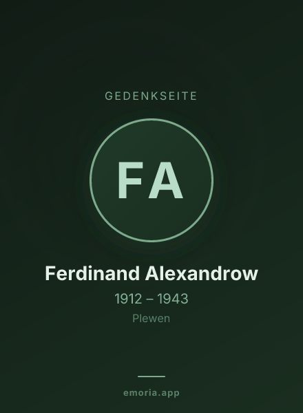 Gedenkportrait von Ferdinand Alexandrow