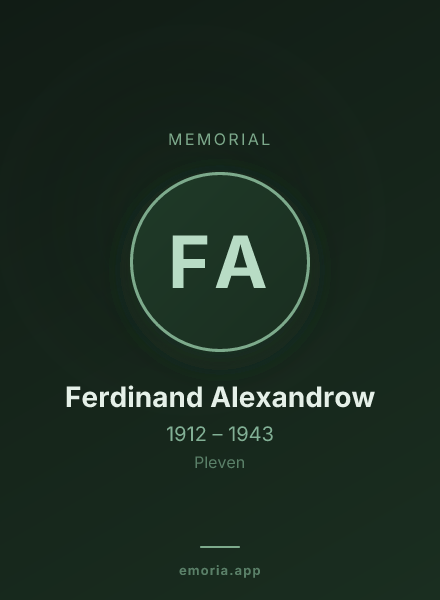 Memorial portrait of Ferdinand Alexandrow