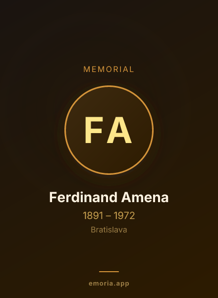 Memorial portrait of Ferdinand Amena