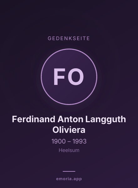 Gedenkportrait von Ferdinand Anton Langguth Oliviera