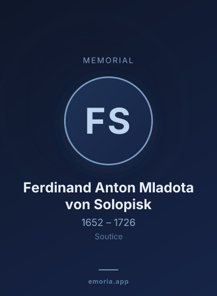 Memorial portrait of Ferdinand Anton Mladota von Solopisk