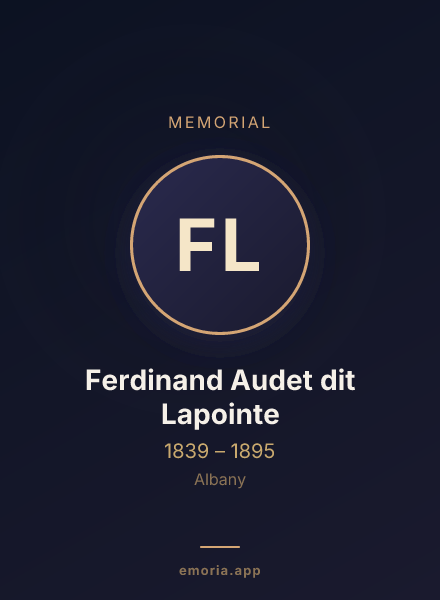 Memorial portrait of Ferdinand Audet dit Lapointe