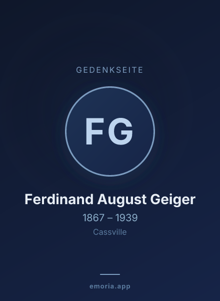 Gedenkportrait von Ferdinand August Geiger