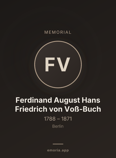 Memorial portrait of Ferdinand August Hans Friedrich von Voß-Buch