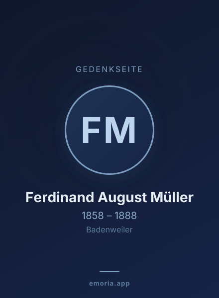 Gedenkportrait von Ferdinand August Müller