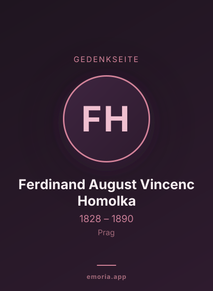 Gedenkportrait von Ferdinand August Vincenc Homolka
