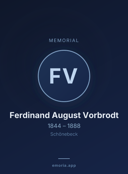 Memorial portrait of Ferdinand August Vorbrodt