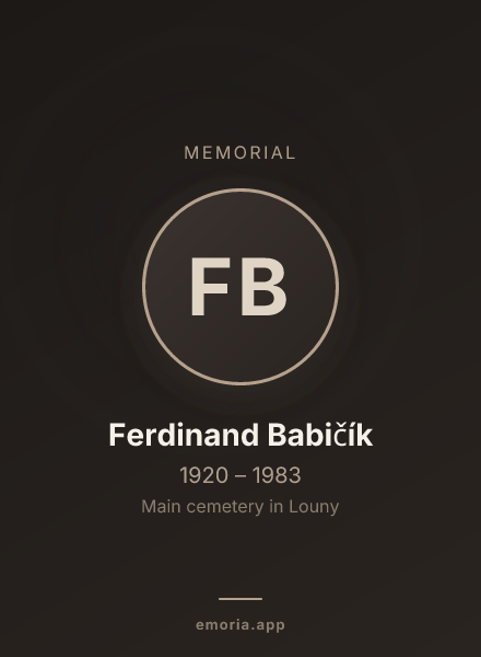 Memorial portrait of Ferdinand Babičík