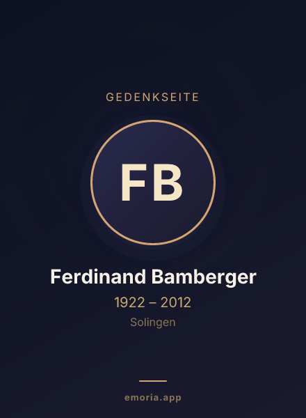 Gedenkportrait von Ferdinand Bamberger