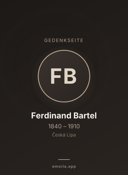 Gedenkportrait von Ferdinand Bartel