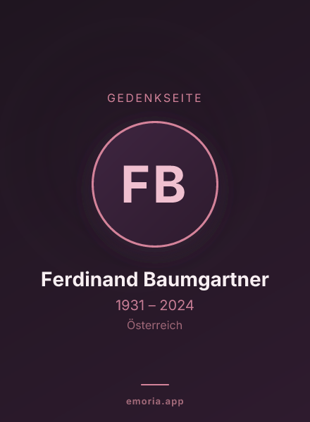 Gedenkportrait von Ferdinand Baumgartner
