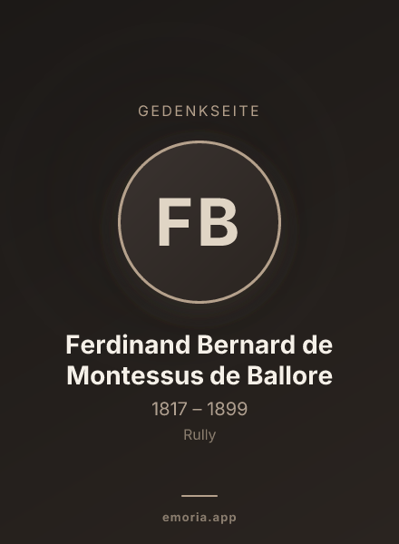 Gedenkportrait von Ferdinand Bernard de Montessus de Ballore