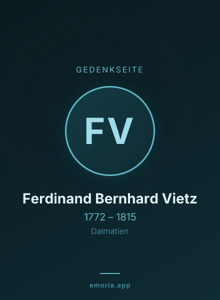 Gedenkportrait von Ferdinand Bernhard Vietz