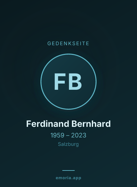Gedenkportrait von Ferdinand Bernhard