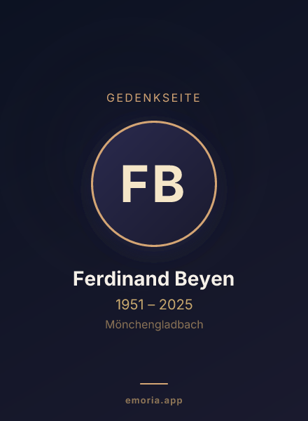 Gedenkportrait von Ferdinand Beyen