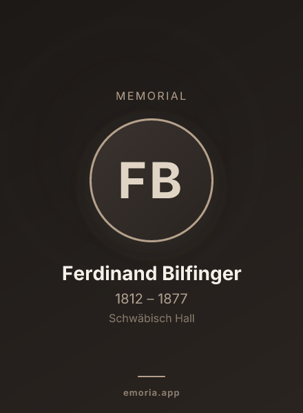 Memorial portrait of Ferdinand Bilfinger