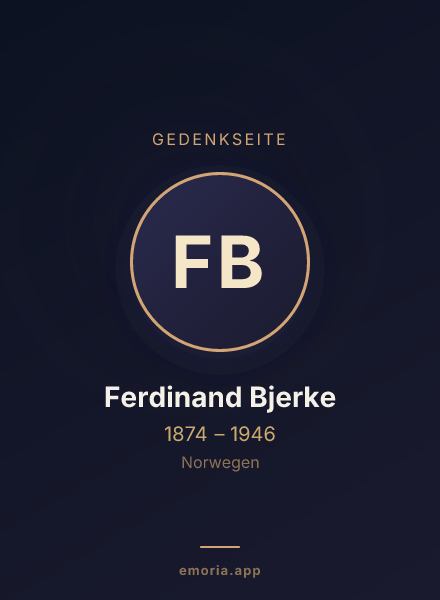 Gedenkportrait von Ferdinand Bjerke
