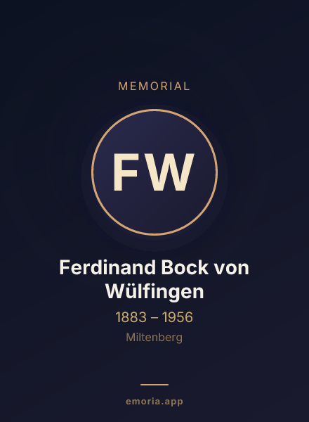 Memorial portrait of Ferdinand Bock von Wülfingen