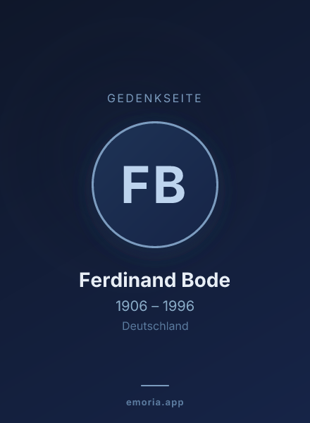 Gedenkportrait von Ferdinand Bode