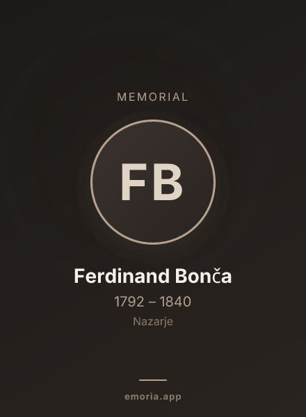 Memorial portrait of Ferdinand Bonča