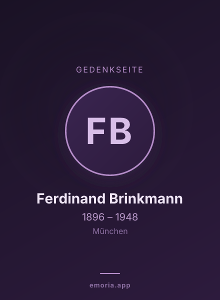Gedenkportrait von Ferdinand Brinkmann