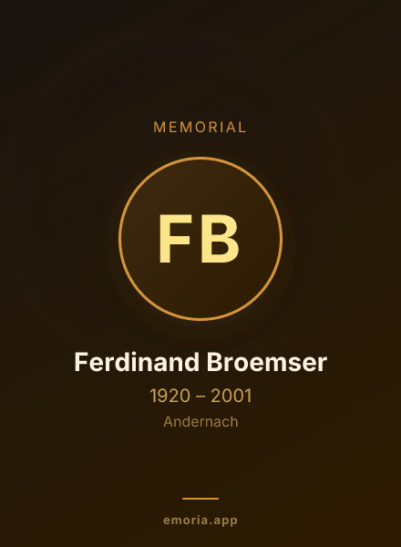 Memorial portrait of Ferdinand Broemser