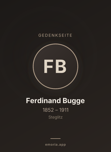 Gedenkportrait von Ferdinand Bugge