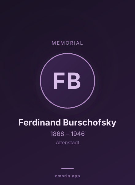 Memorial portrait of Ferdinand Burschofsky