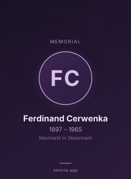 Memorial portrait of Ferdinand Cerwenka