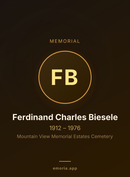 Memorial portrait of Ferdinand Charles Biesele