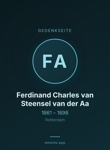 Gedenkportrait von Ferdinand Charles van Steensel van der Aa
