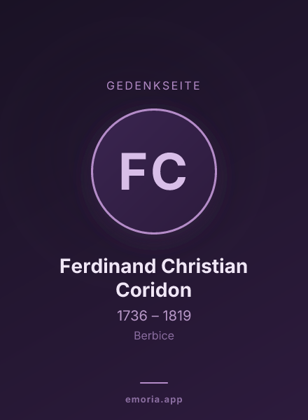 Gedenkportrait von Ferdinand Christian Coridon