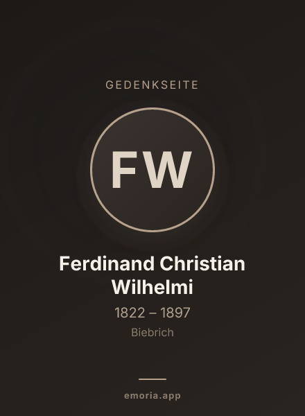 Gedenkportrait von Ferdinand Christian Wilhelmi