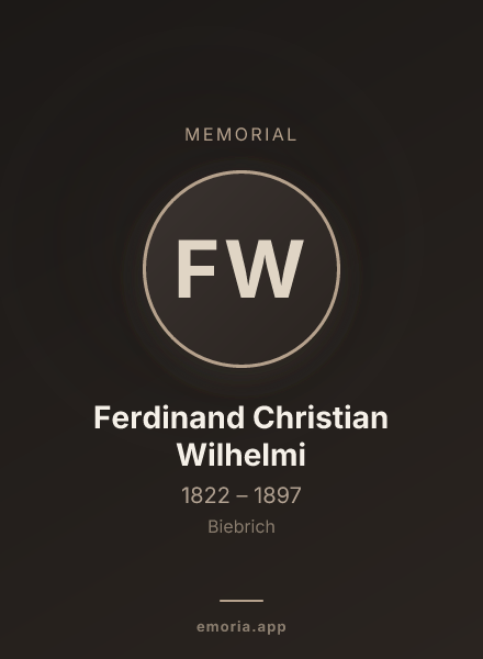 Memorial portrait of Ferdinand Christian Wilhelmi