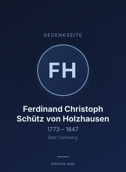 Gedenkportrait von Ferdinand Christoph Schütz von Holzhausen