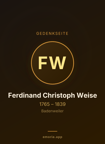Gedenkportrait von Ferdinand Christoph Weise