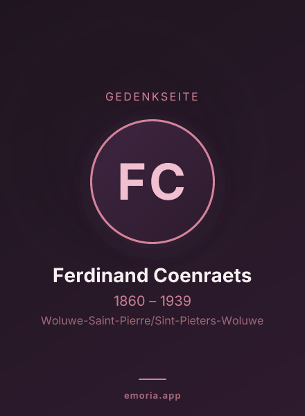 Gedenkportrait von Ferdinand Coenraets