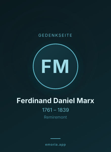 Gedenkportrait von Ferdinand Daniel Marx