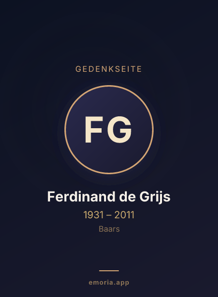 Gedenkportrait von Ferdinand de Grijs